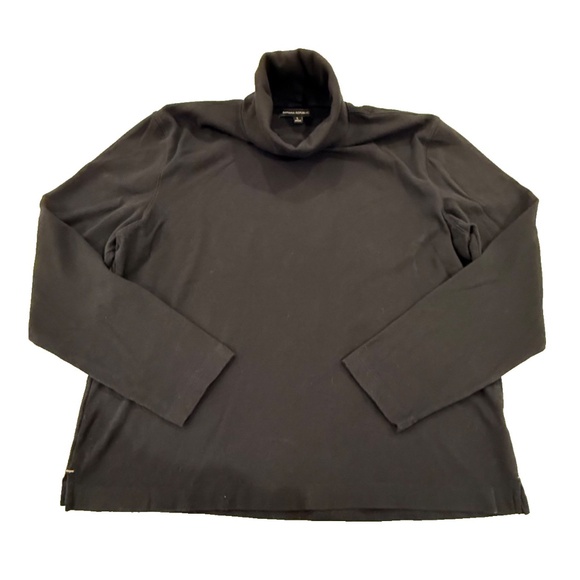 Banana Republic Soelden Pima Black 100% Cotton Turleneck; Large - Picture 1 of 6